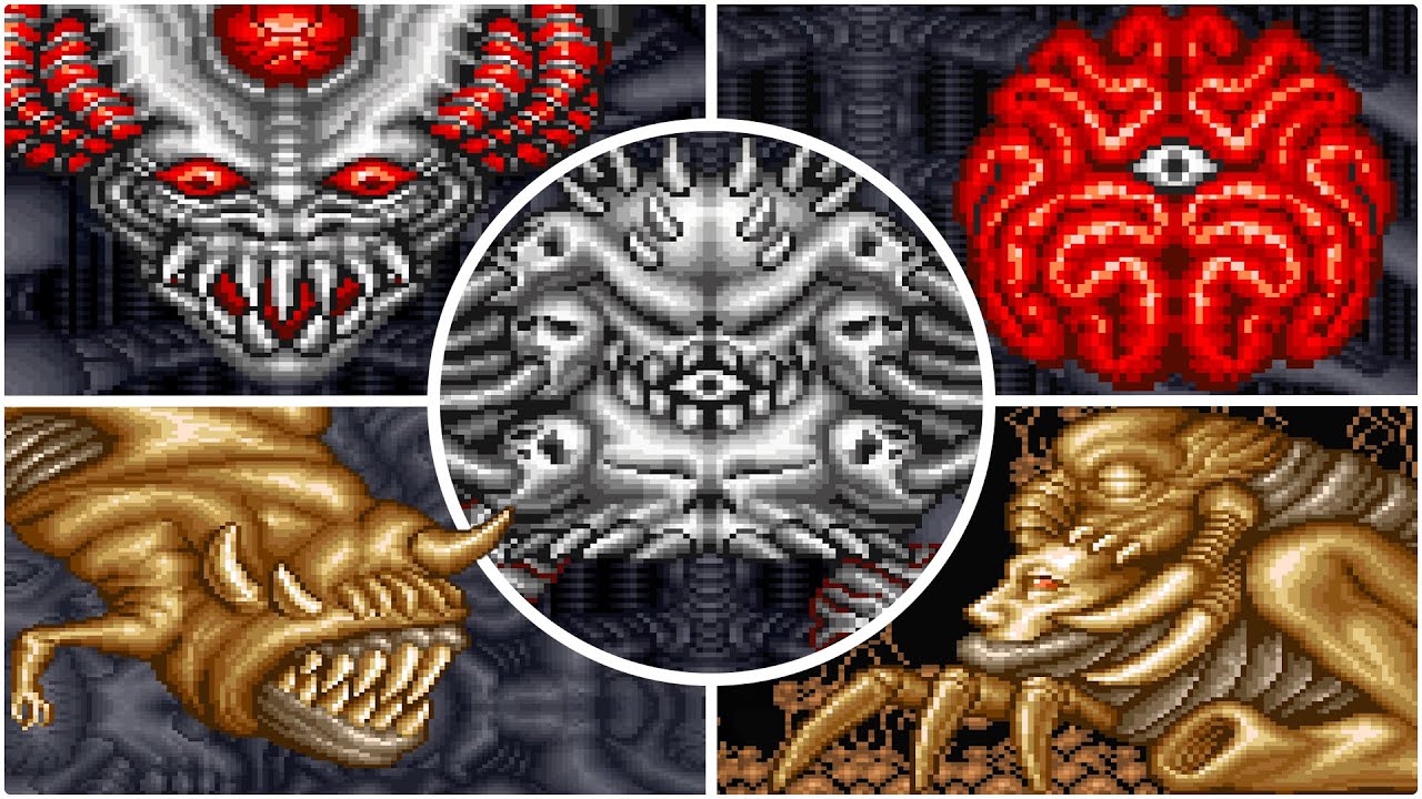Contra III: The Alien Wars - All Bosses (SNES)