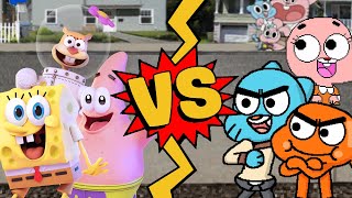M.U.G.E.N Battles | SpongeBob/Patrick Star/Sandy Cheeks vs Gumball/Darwin/Anais