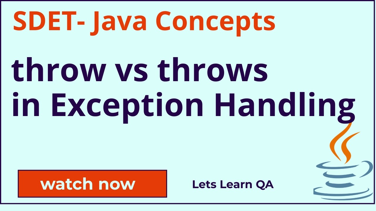Java Interview Question - throw vs throws in exception handling - YouTube