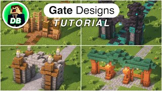 Minecraft: How to build 4 Easy Gate Designs (Tutorial)