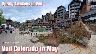 360Β° Walking Tour of Vail Colorado in Spring | May Mountain Magic πΈβοΈ | Colorado U.S.A.