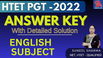 HTET PGT ENGLISH-2022  ANSWER KEY WITH DETAILED SOLUTION | #htet