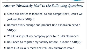 Requirements Contents and Options : The 510k Submission