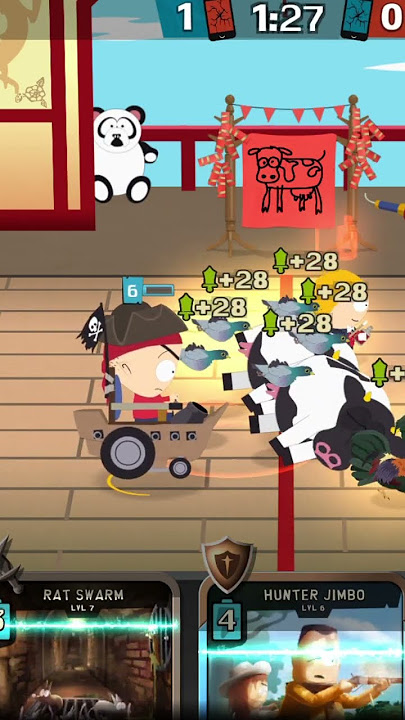 Pigeons and Frontier Bradley great defense against Cow Stampede | South Park Phone Destroyer