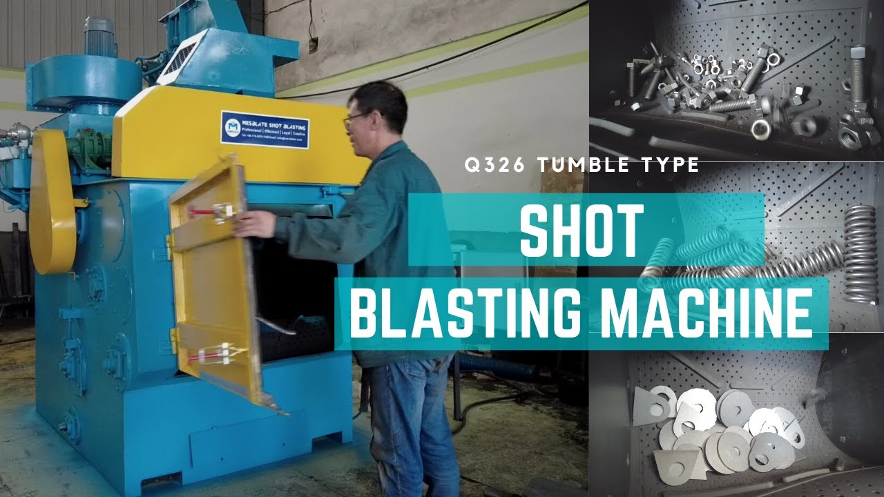 Q326 Tumble Blasting Machine Working Video / Rubber Belt Conveyor Type Shot Blasting Equipment
