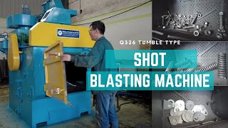 Q326 Tumble Blasting Machine Working Video Rubber Belt Conveyor Type Shot Blasting Equipment