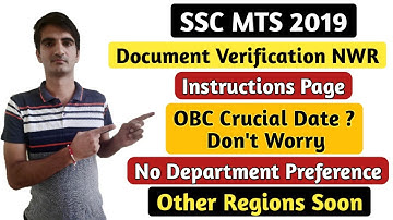 SSC MTS 2019 DV | There is no Department Preference | Crucial Date for OBC certificate is 29-05-2019
