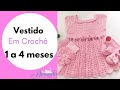 Vestido em Crochê 1 á 3 Meses