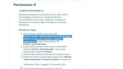 Tugas Pertemuan 9 E-Learning Teknologi Web Service