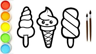 Ice cream drawing |How to draw a cute ice cream with colour easy step by step drawing for beginners by Micky Drawing 362 views 3 days ago 4 minutes, 29 seconds