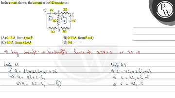 In the circuit shown, the current in the \( 1 \Omega \) resistor is...