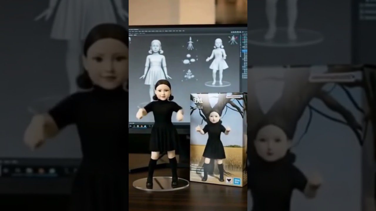 Squid game Doll 3D model dance 