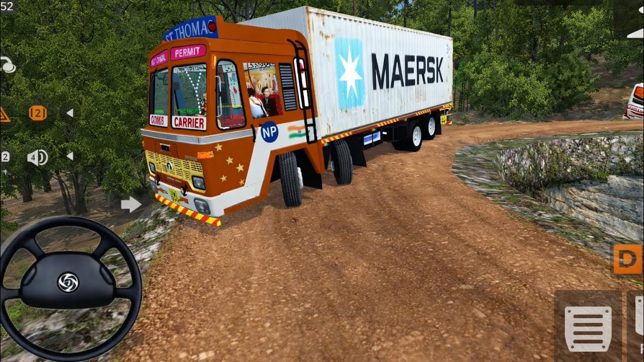 12 Wheeler Tata NP Container Transport Truck Driving in Offroad / Bus Simulator Indonesia 2026