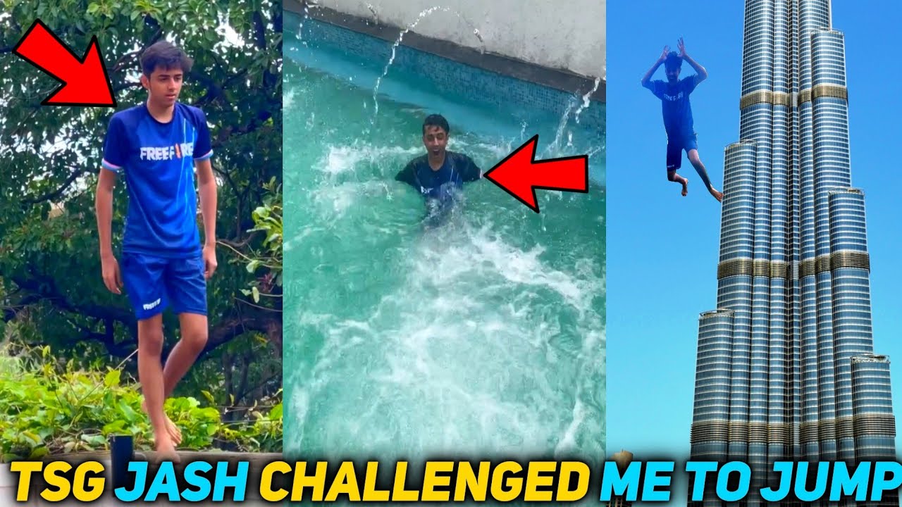 TSG JASH  Challenge Me To Jump From In The Pool || Deadliest Jump Ever😱 #shorts