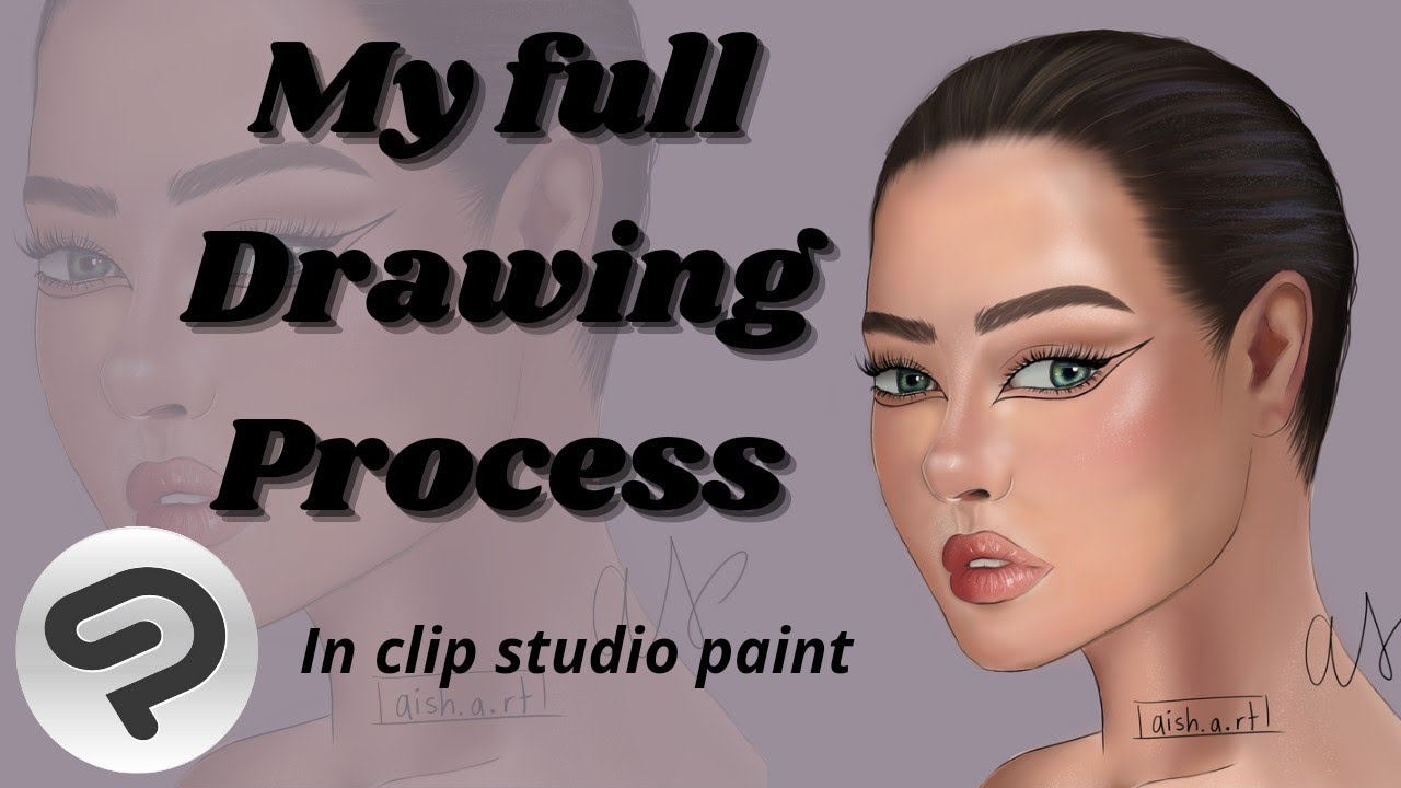my full Drawing Process | clip studio paint | Speedpaint | no talking ...