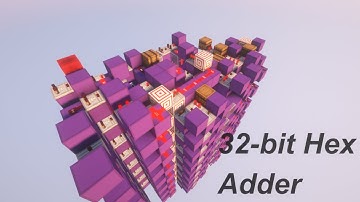 32-bit Redstone HEX Adder (without any redstone torch)