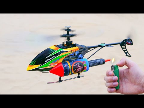 Experiment: RC Helicopter vs XXL Rocket !