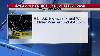 Rock Co. officials: 4-year-old suffers life-threatening injuries in crash