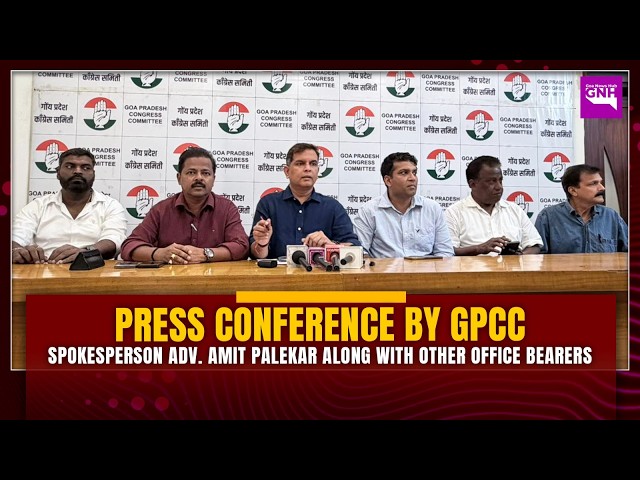 PRESS CONFERENCE BY GPCC SPOKESPERSON ADV. AMIT PALEKAR ALONG WITH OTHER OFFICE BEARERS