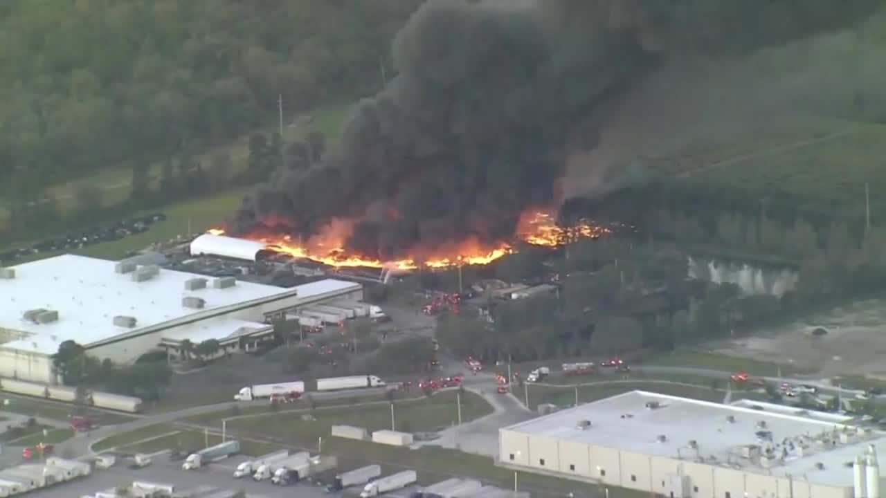 Crews battle roaring nursery fire in Kissimmee