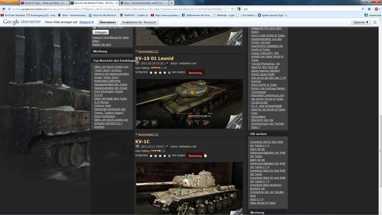World of Tanks Mods und Skins Schritt für Schritt zum Nachmachen ! YouTube