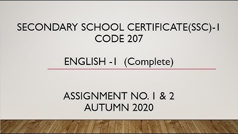 AIOU Code 207 Solved Assignment No 1 and 2 Autumn 2020 || Complete Assignment || SSC- 1