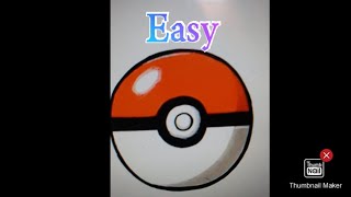 Video thumbnail of "How To Draw pokemon ball/very easy for kids/Art hub"