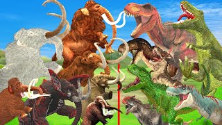 Woolly Mammoth Vs Dinosaurs Prehistoric Mammals Vs Prehistoric Dinosaurs Size Animal Revolt Battle