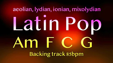 Latin Pop, A minor, 85bpm, backing track. Play along, improvise, have fun!