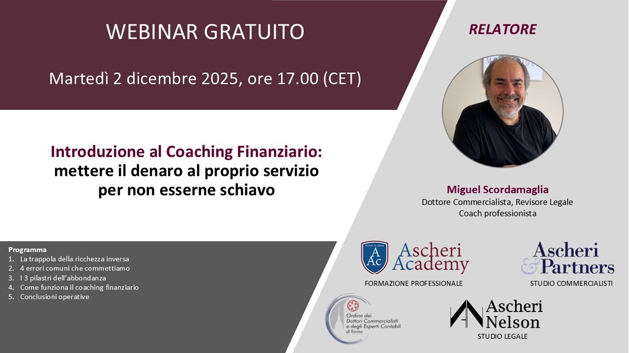 Introduzione al Coaching Finanziario:mettere il denaro al proprio servizio per non esserne schiavo