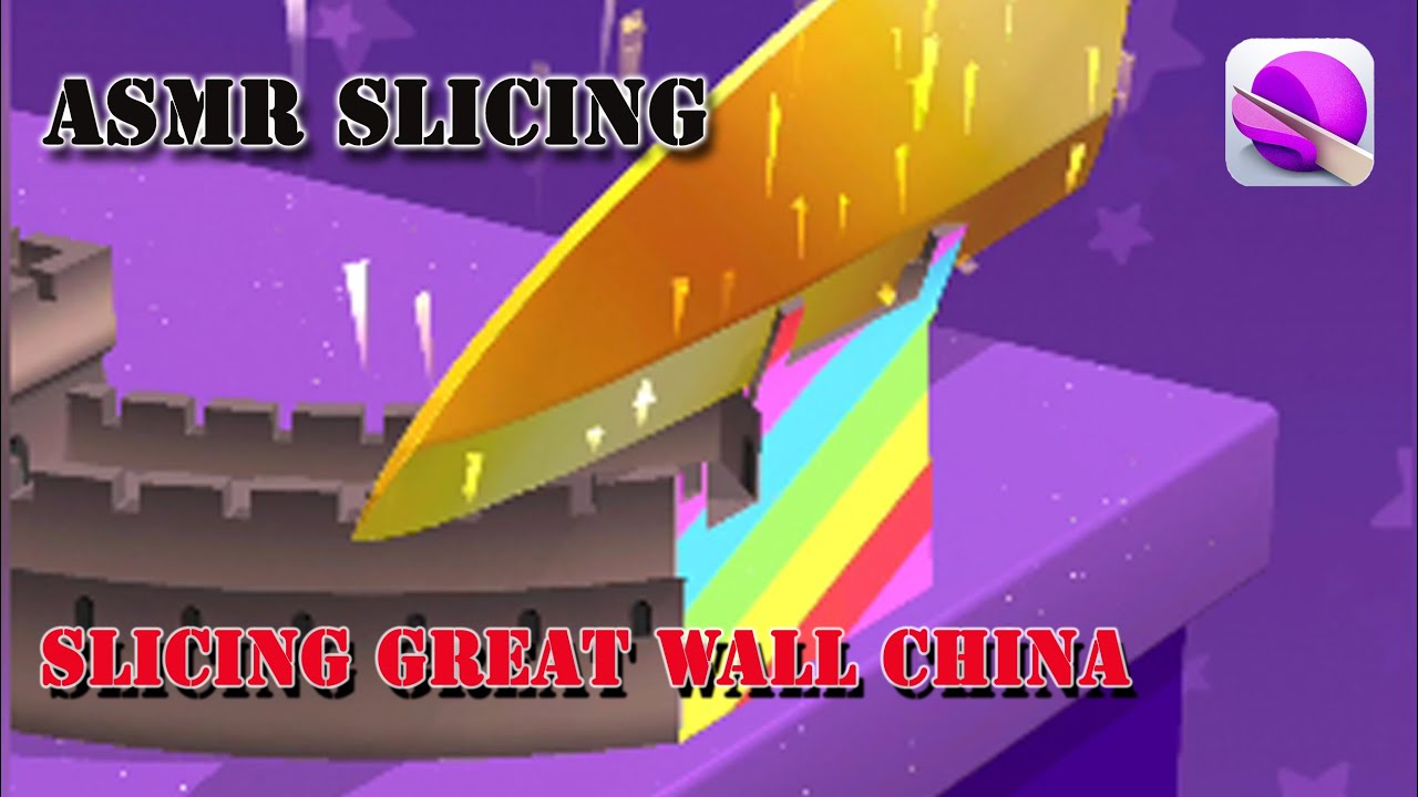 Slicing Great Wall China With Golden Knife ASMR Slicing 2 asmr YouTube