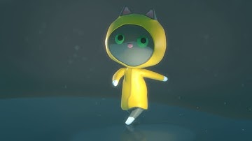 Cat dancing in the rain - A short blender animation (EEVEE render engine)