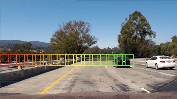 Example of sliding window for HOG-based SVM vehicle detection