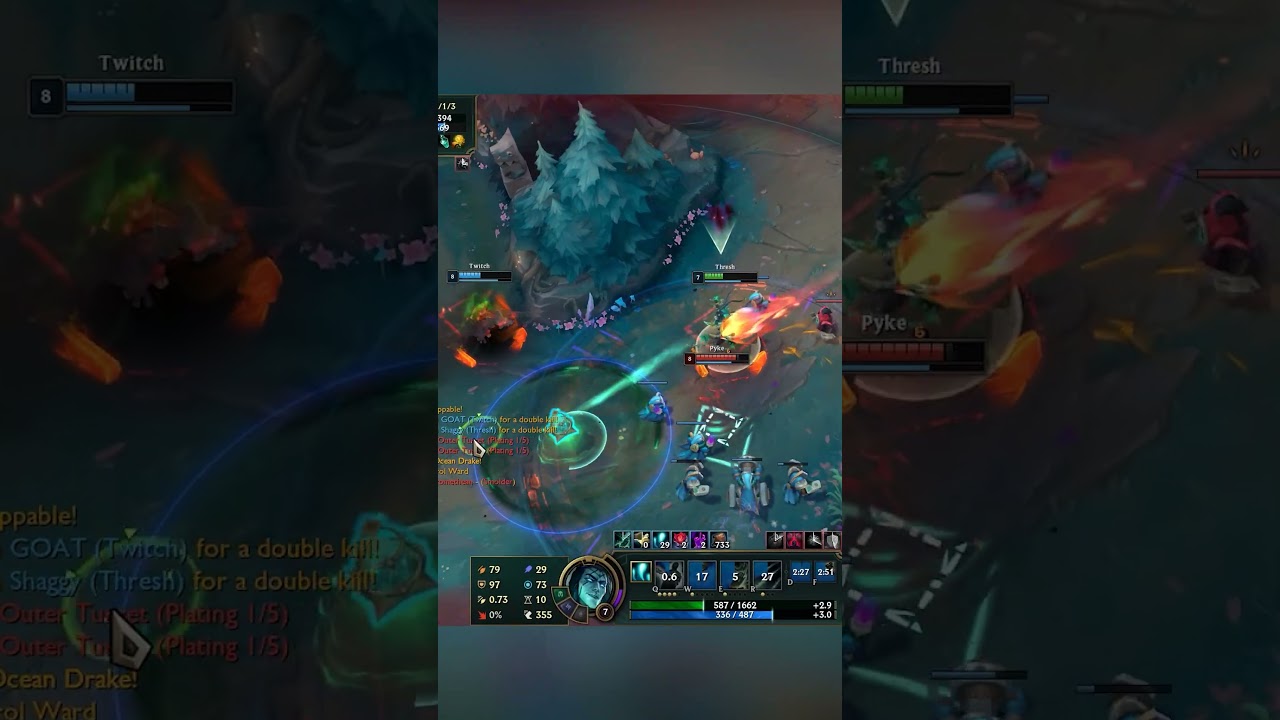 Thresh & Twitch Vs Smolder & Pyke | Tough & Great Botlane Fight 