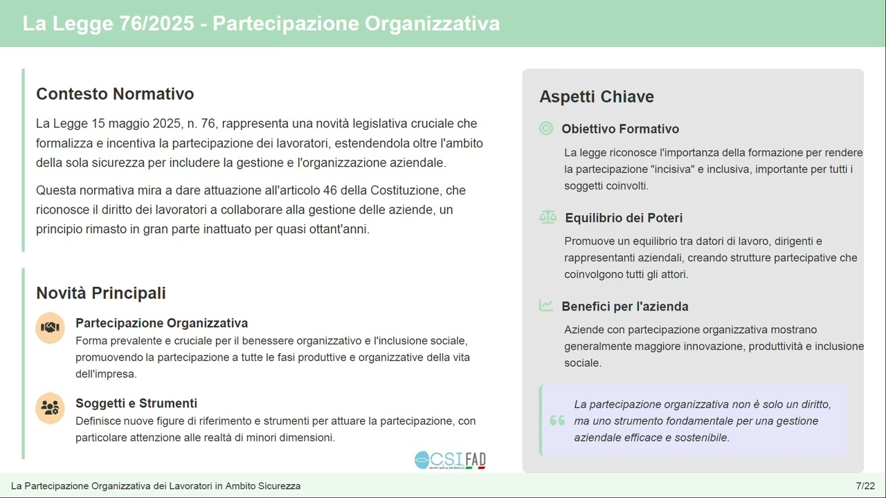 08 - La partecipazione organizzativa dei Lavoratori- Dr.ssa Roberta Ferrante