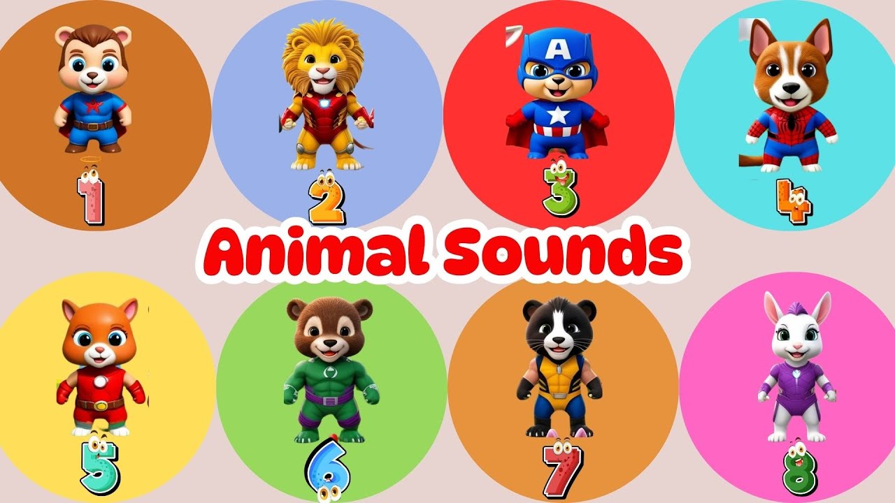 Learn Animal Sounds! and  Numbers 1 to 10 with | Nursery Rhymes |Map Kids TV