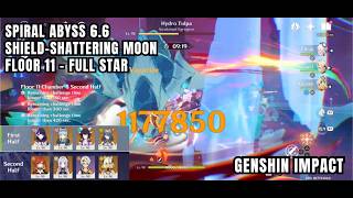 [Genshin Impact Spiral Abyss] Shield-Shattering Moon - Floor 11 - Full Star - May / Jun 2026 6.6 F2P