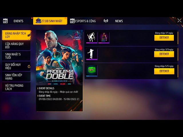 NUEVO EVENTO PROBLEMA DOBLE - UNA PELÍCULA DE FREE FIRE ✔️ CON NUEVOS PREMIOS GRATIS class=