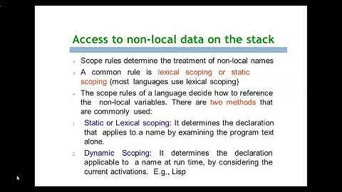 Access to non local data - static scope