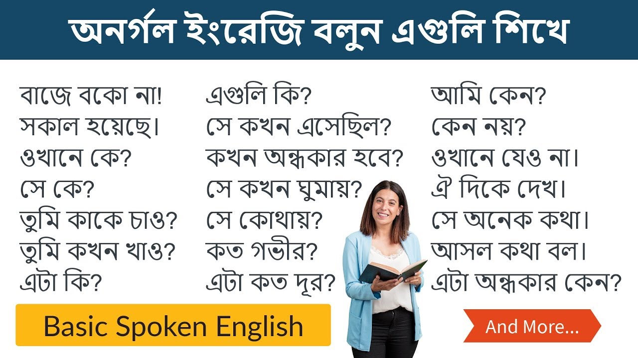 অনর্গল ইংরেজি বলুন এগুলি শিখে || Basic Spoken English for daily use || 50 Basic English Sentences
