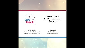 GovHack 2020 Red Carpet Awards Introduction