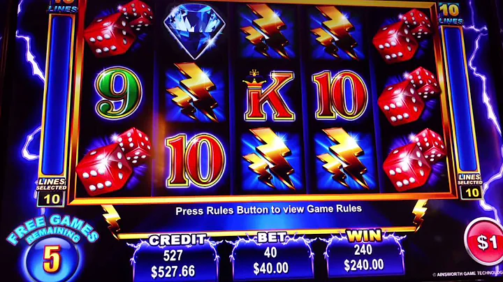 Ainsworth $1 Thunder Cash $40 Bet small win