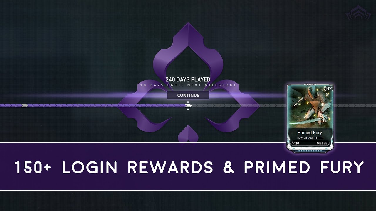 warframe 150 login rewards