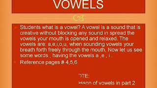 Class Prep English lesson 4 vowels