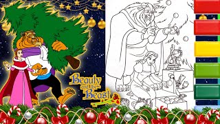 Princess Belle Coloring Video #36 | Princess Belle Beauty and the Beast Christmas 🎄⛄ Coloring Pages