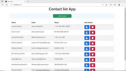 coding ninja skill  test 2 react contact list app
