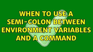 When to use a semi-colon between environment variables and a command (2 Solutions!!)