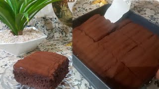 طريقة عمل كيكة الشوكولاتة اسفنجية راقية سهلة وسريعة في الخلاط بكريمة اقتصادية بدون شانتيه/cake