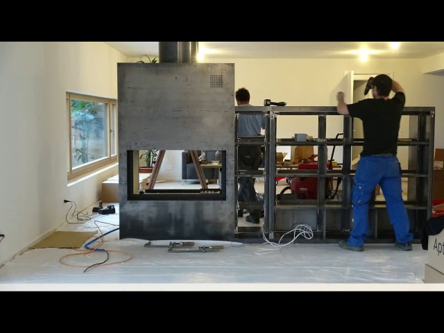 Rivestimento caminetto in acciaio, con libreria youtube Rivestire un termocamino in quarzite