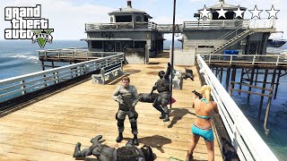 GTA 6 - JIMMY AND TRACEY’S FIVE STAR COP BATTLE AT THE PIER! (GTA V Funny Moment)